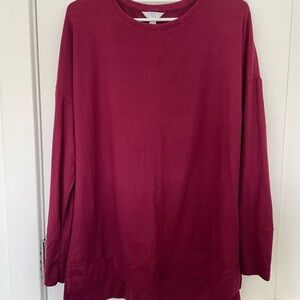 Time and Tru Women's Deep Red Crew Neck Sweater